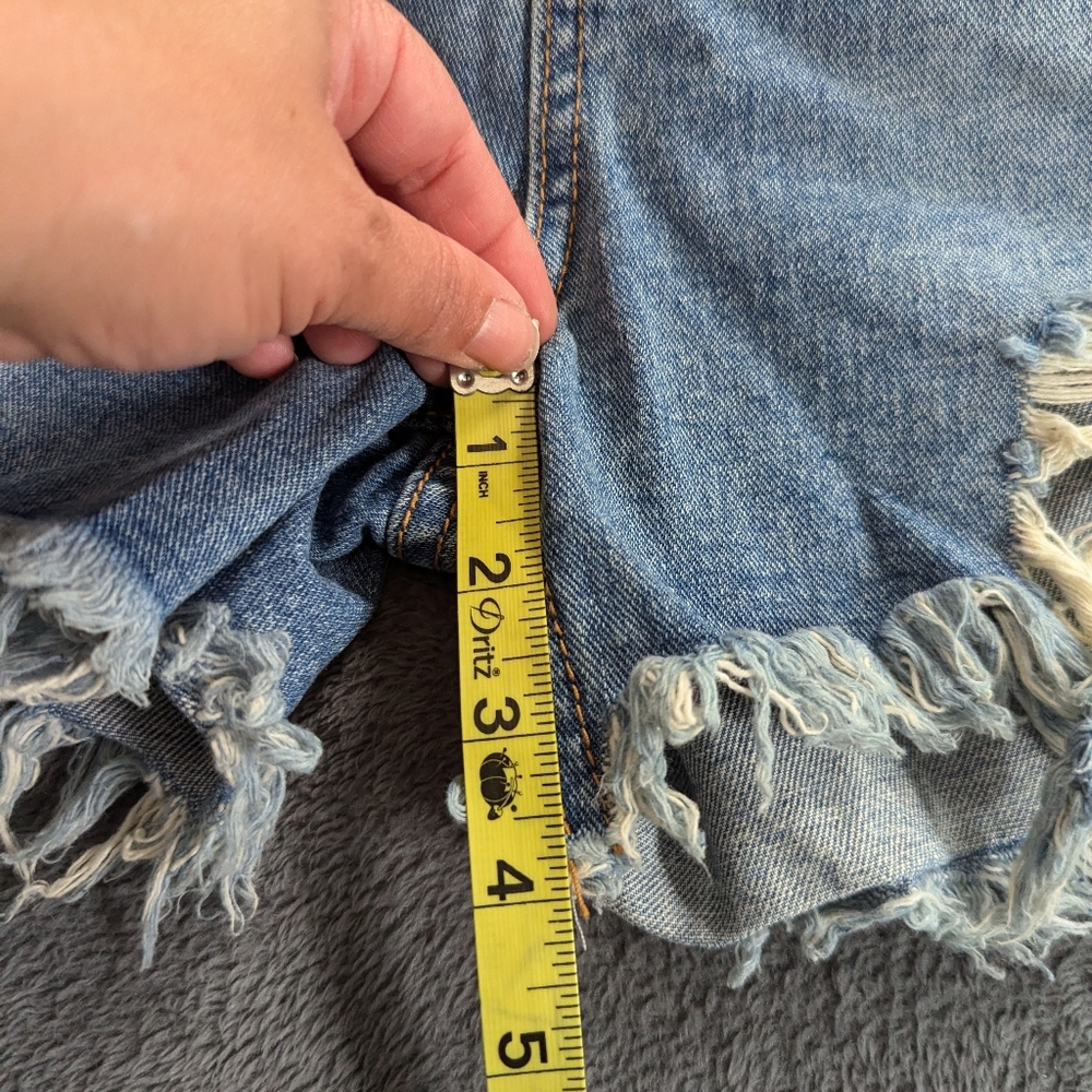 Blue B Distressed Light Blue Denim Jean Shorts - Women's - Picture 4 of 4